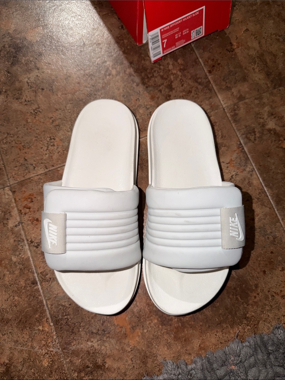 Nike White Women's Padded Slide Sandals